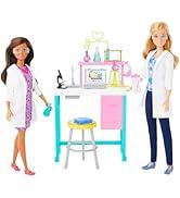 Barbie bilim laboratuvarı oyun seti, 2 bebek, laboratuvar masası ve 10'dan fazla aksesuar parçası, HJY95
