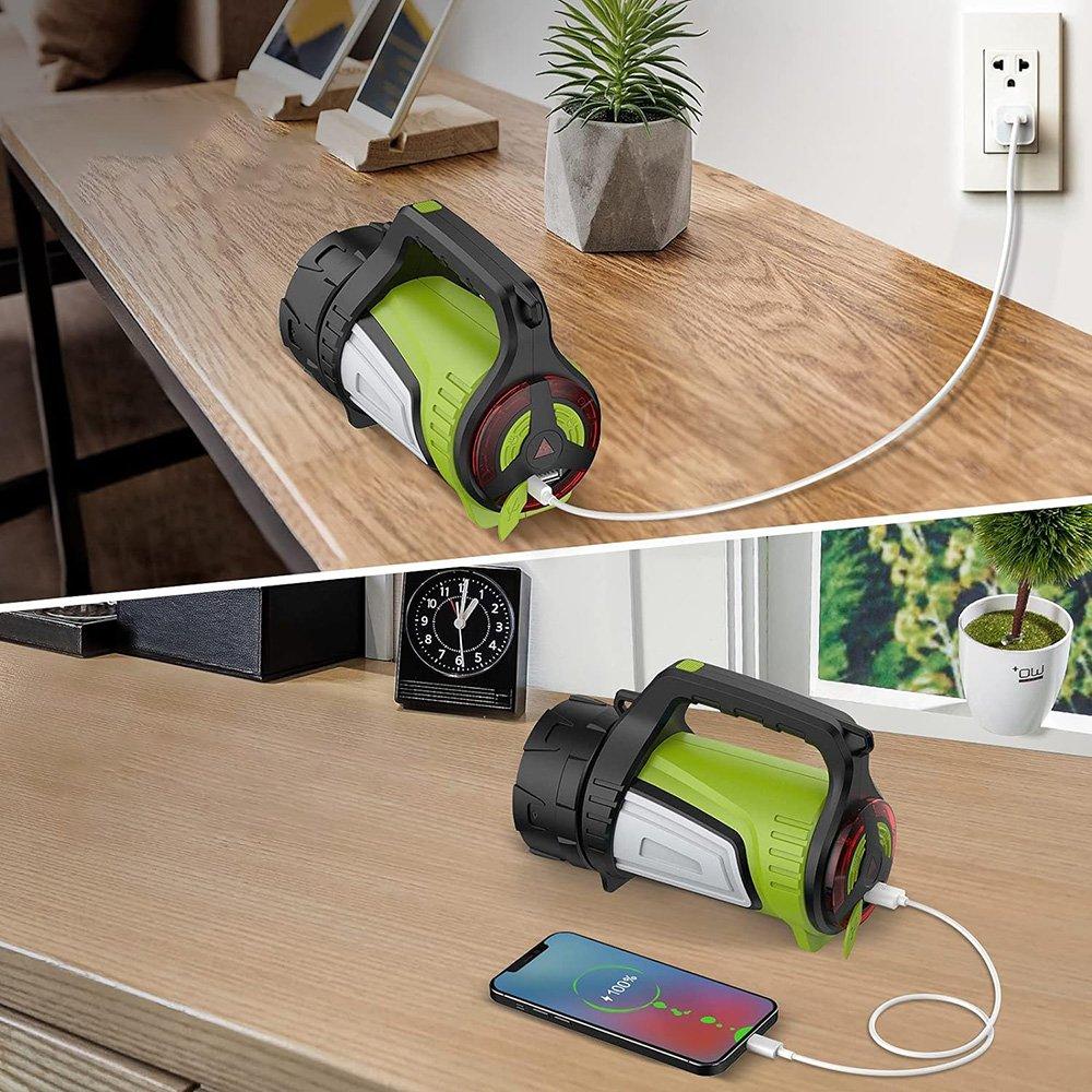 Şarjlı Uzun Menzilli Kamp Tipi Işıldak Fener