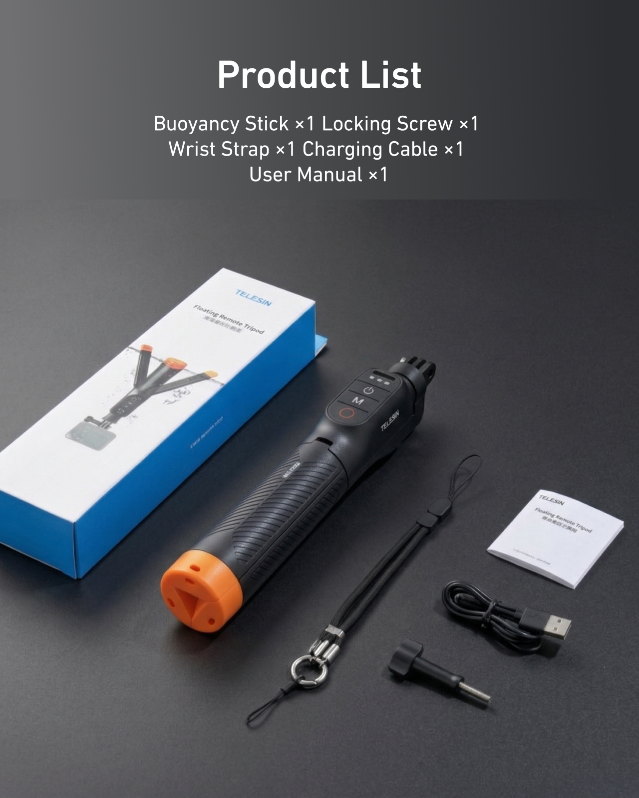 Telesin Osmo Action 6 kumandalı su altı selfie stick