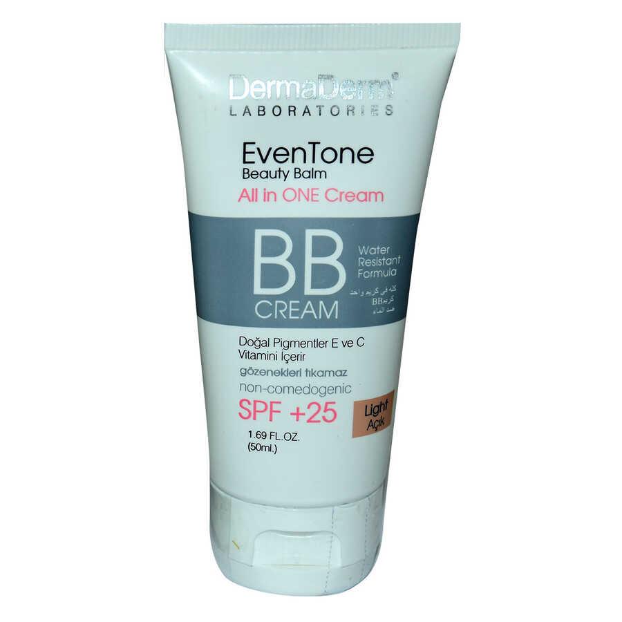 DERMADERM EVENTONE BB KREM AÇIK TON VİTAMİNLİ SPF+ 25 GÜNEŞ KORUMA BİTKİ ÖZLÜ