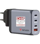 Verbatim GaN Charger 100 W, 4 Port USB-C Şarj Cihazı, 3 x USB-C ve 1 x USB-A, S...