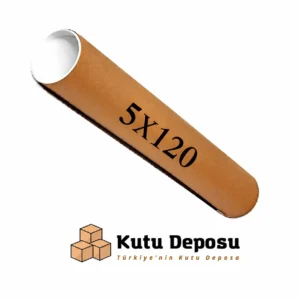 5x120 cm Kapaklı Silindir Postüp Rulo Gönderi Kutusu