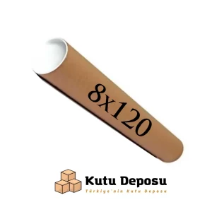 8x120 cm Kapaklı Silindir Postüp Rulo Gönderi Kutusu