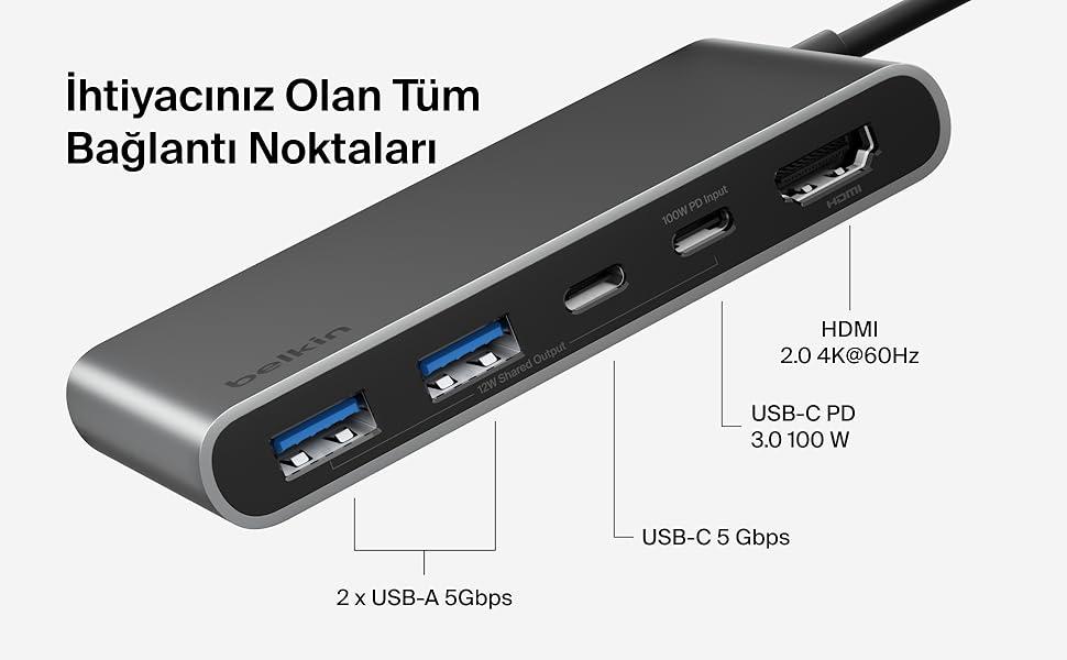 Cift USB-C baglanti noktali