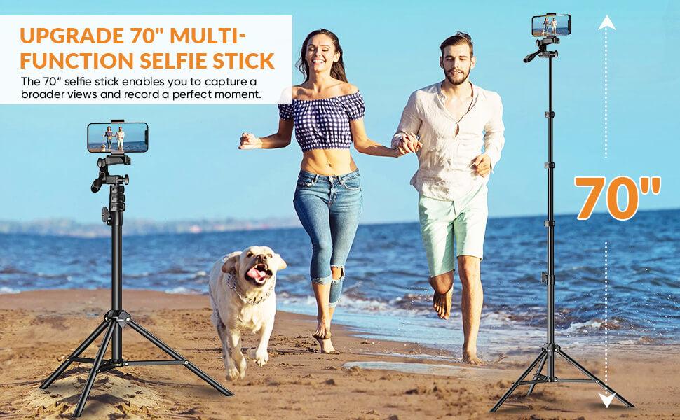 Apexel UPGRADE 70" ÇOK FONKSİYONLU SELFİE ÇUBUĞU