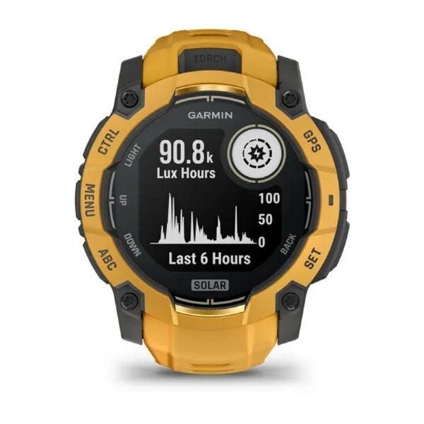 Garmin Instinct 3 – 50 mm Solar - Turuncu / Gri görsel 2