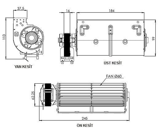 AIRCOL AKS 680-180 Tanjansiyel Radyal Fan 