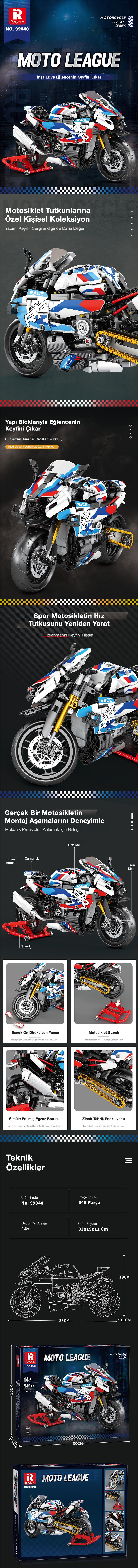 Reobrix Moto League BMW S 1000 RR 99040 Brick Yapım Seti
