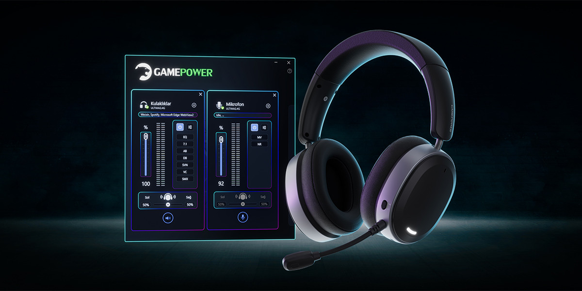 GamePower Ultima Wireless 7.1 Surround 2000 mAh Bordo Gaming (Oyuncu) Kulaklık