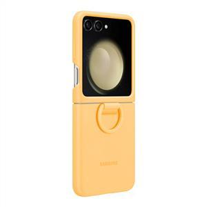 Samsung Galaxy Z Flip 5 Yüzüklü Silikon Kılıf - Turuncu