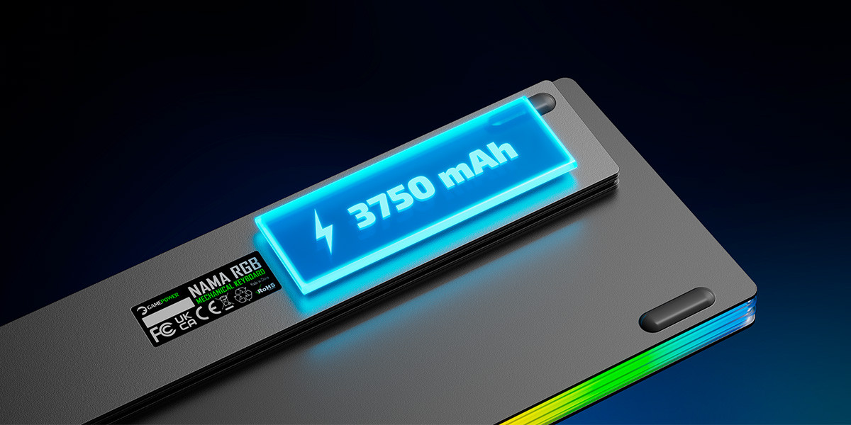 GamePower Nama RGB Mekanik Kablolu, 2.4Ghz, Bluetooth 3 Mod Aliminyum Gaming Klavye