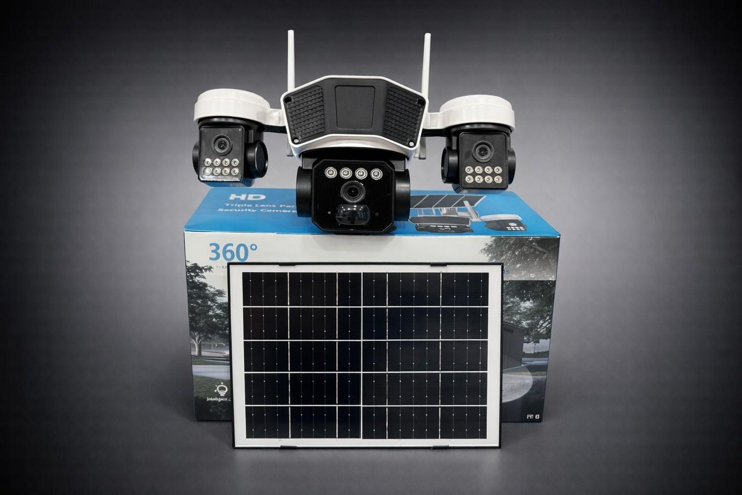 Uniywell 360° Solar 4g Güvenlik Kamerası | Triple Lens | Gece Görüş | Hareket Takip | 32GB Sd Kart + 1 Yıl Data Dahil