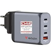 Verbatim GaN Charger 100 W, 4 Port USB-C Şarj Cihazı, 3 x USB-C ve 1 x USB-A, S...