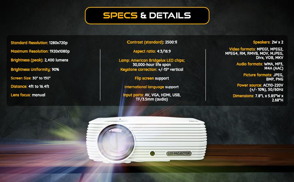 specs and details of Kodak projector 