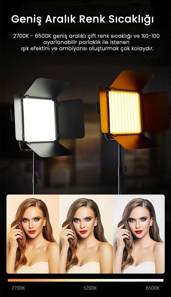 Gdx CF-1500R RGB Panel Led Video Işığı Gdx CF-1500R RGB Panel Led Video Işığı