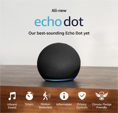 New Amazon Echo Dot (5th Gen, 2022 Release) Smart Speaker with Alexa | eBay