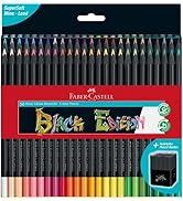 Faber-Castell 116450 - Blackwood renkli kalemler, Black Edition, 50'li kılıf, parlak renkler, beyaz...