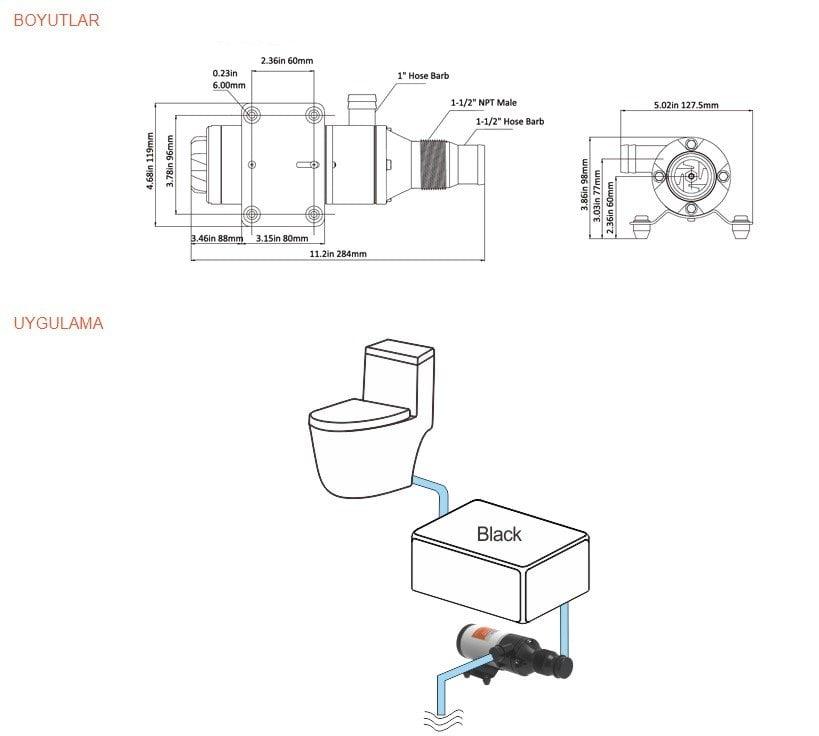 Seaflo SR08436 Maceratör Pompası