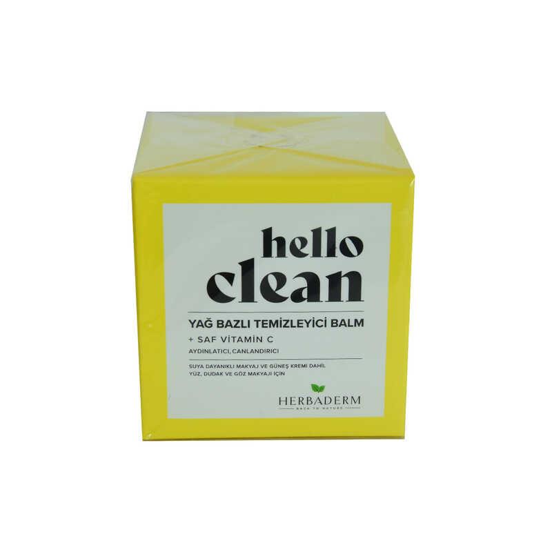 HERBADERM HELLO CLEAN YÜZ DUDAK VE GÖZ İÇİN YAĞ BAZLI TEMİZLEYİCİ BALM SAF C VİTAMİNLİ 100 ML