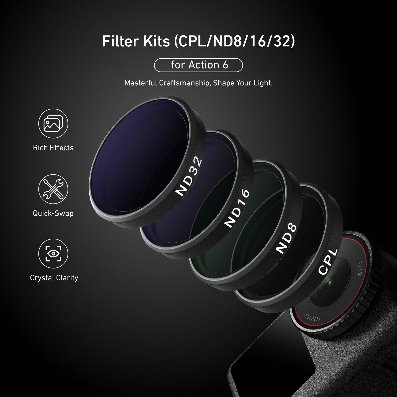 TELESIN Osmo Action 6 ND Filtre Seti 