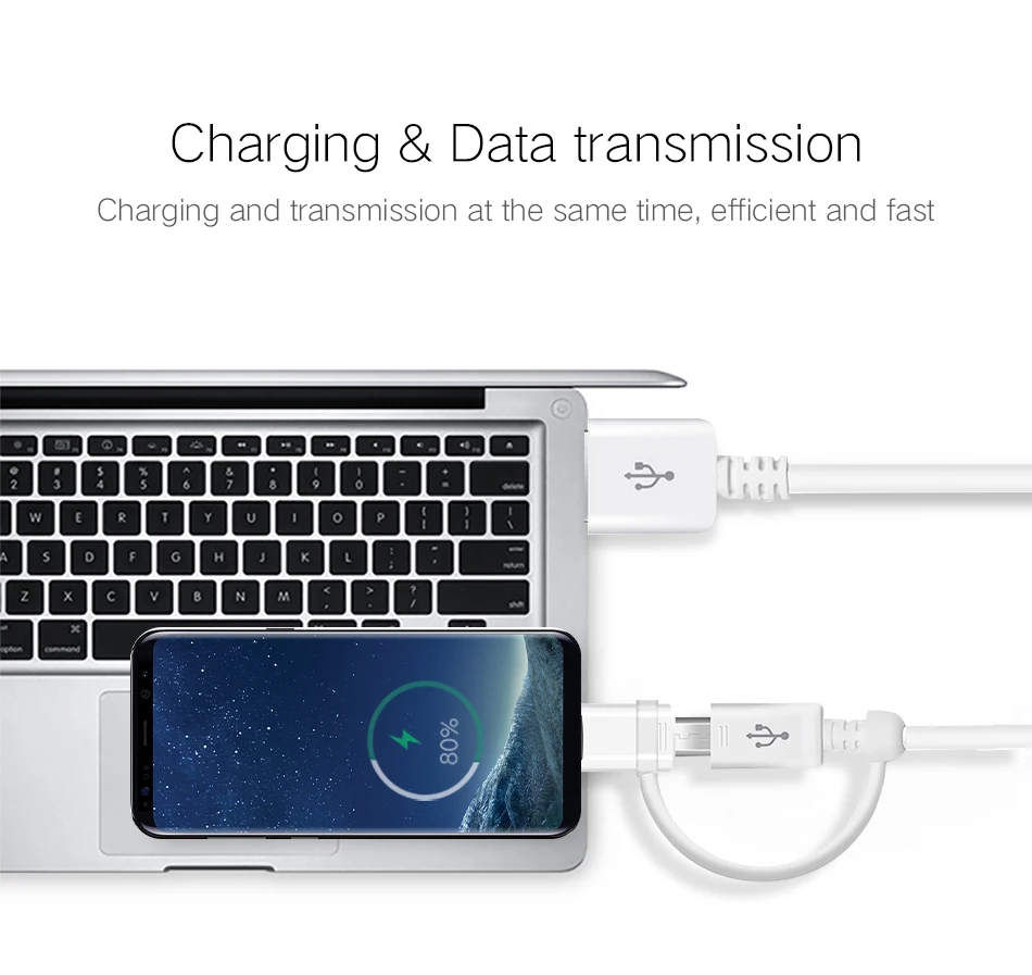 4Samsung S8 S8 plus 2 in 1 Micro USB Type C cable for Samsung Galaxy Type C 2A Snelle Lading Data Type-C Cabel S9 S9 plus Note8