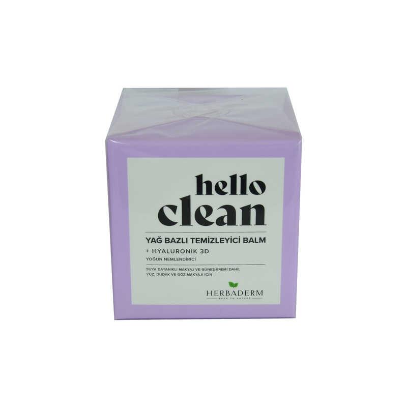 HERBADERM HELLO CLEAN YÜZ DUDAK VE GÖZ İÇİN YAĞ BAZLI TEMİZLEYİCİ BALM HYALURONİK 3D 100 ML