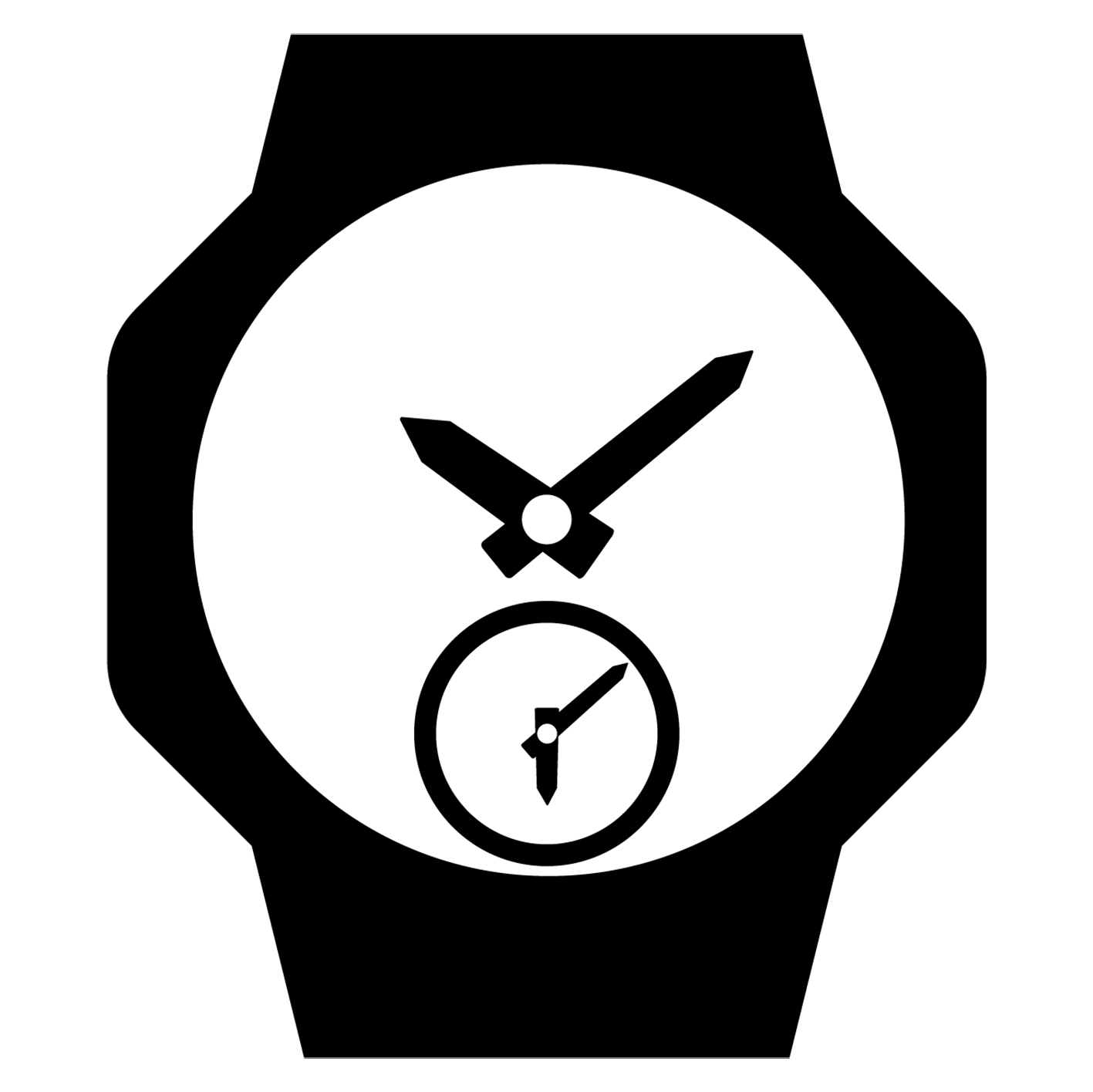 Saatin çift zaman özelliklerini gösteren saat içinde saat simgesi