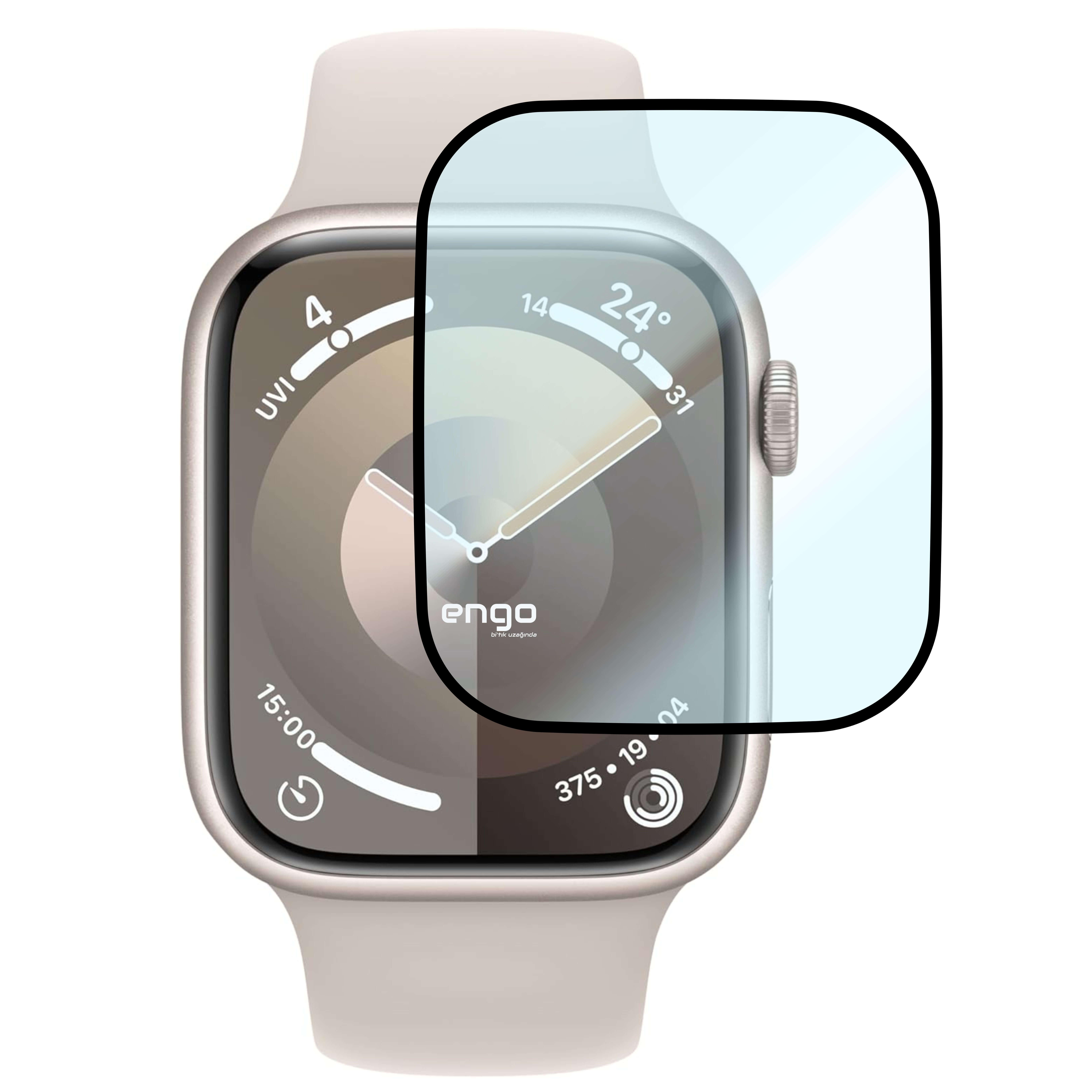 Apple Watch 9 41mm Ekran Koruyucu Flexible Tam Kaplama Engo