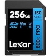 Lexar High-Performance 800x PRO SD Kart 256GB, SDXC UHS-I 150 MB/sn'ye Kadar Okuma, V30/U3/C10 SD...