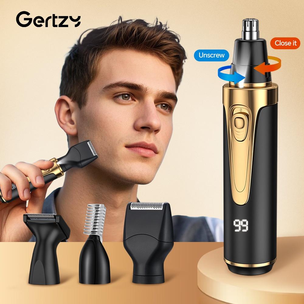 GERTZY 4’ü 1 Arada Erkekler için Burun Kılı Makası Seti, Ev Tipi Elektrikli Çok Amaçlı Tıraş Makinesi Kaş Düzeltici Seti - USB Şarjlı, Burun Kılı, Sakal ve Kaş Düzeltme Aleti - Mükemmel Hediye Seçeneği, Babalar Günü Hediyesi