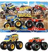 Hot Wheels Monster Trucks Yıkım Çiftleri, 1:64 Ölçekli 2 Oyuncak Kamyon Seti, İki Canavar Kamyon...