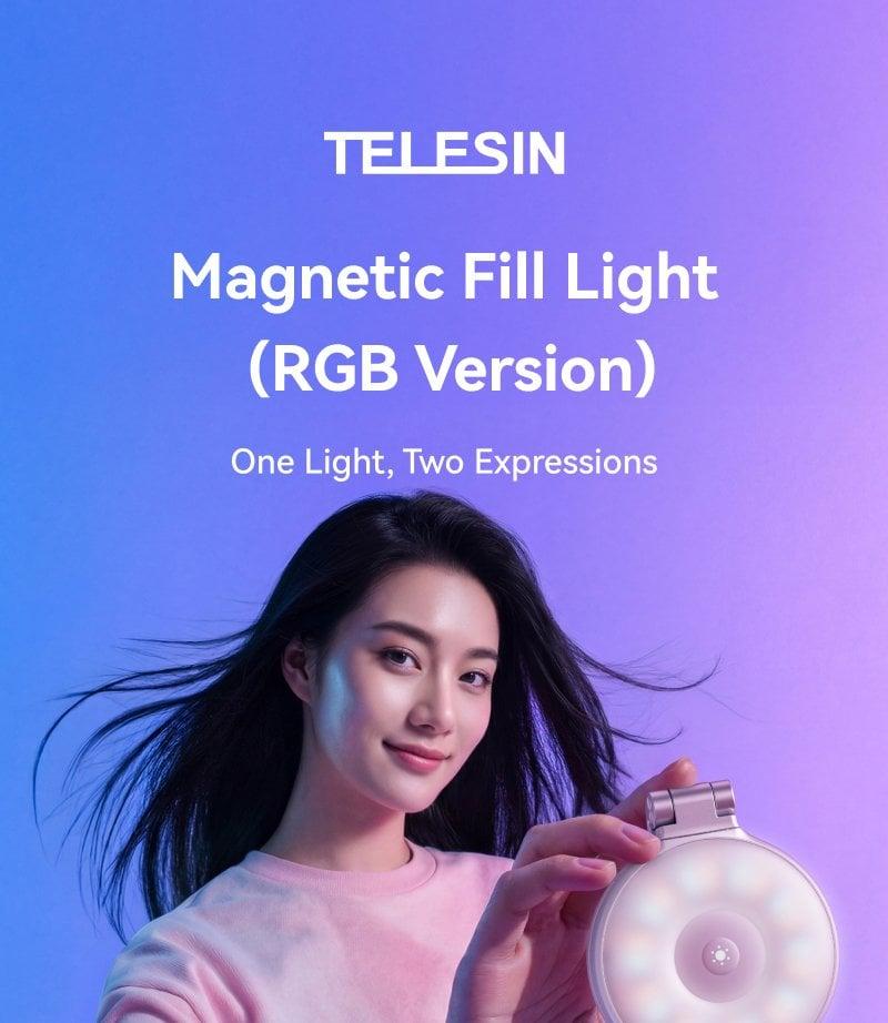 TELESIN Magnetic RGB Selfie Ring Light