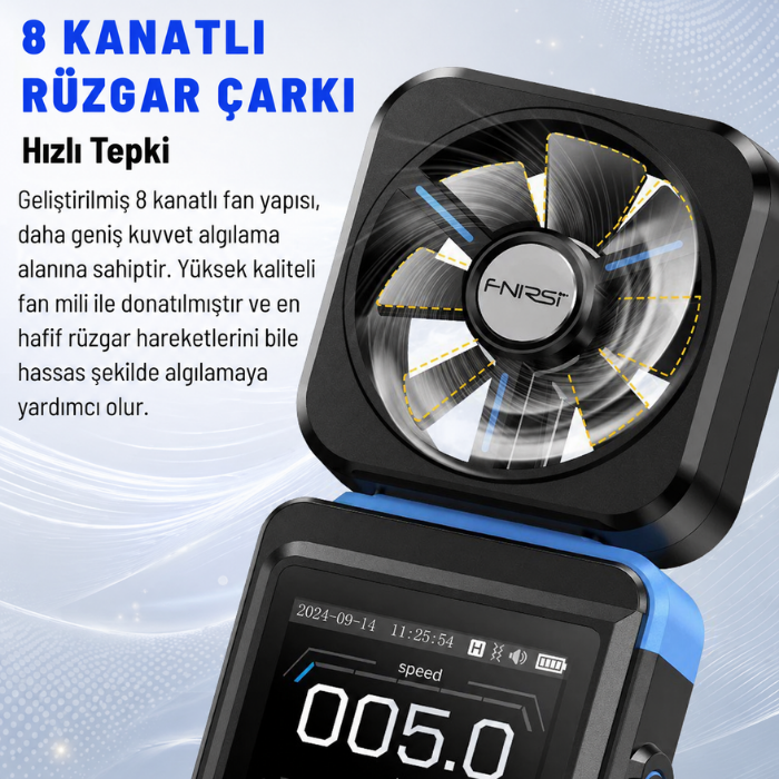 FNIRSI FAM-02 Rüzgar Hızı Ölçer Anemometre 
