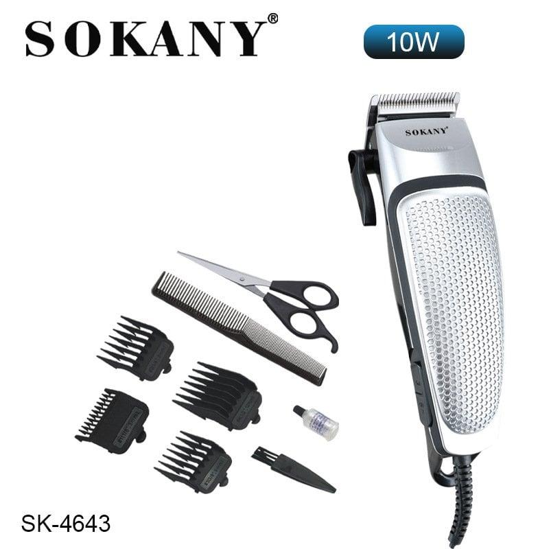 Sokany Şarjlı Saç Sakal Erkek Bakım Kiti (Tıraş Makinesi-4 Başlık-Makas-Tarak) SK-4643