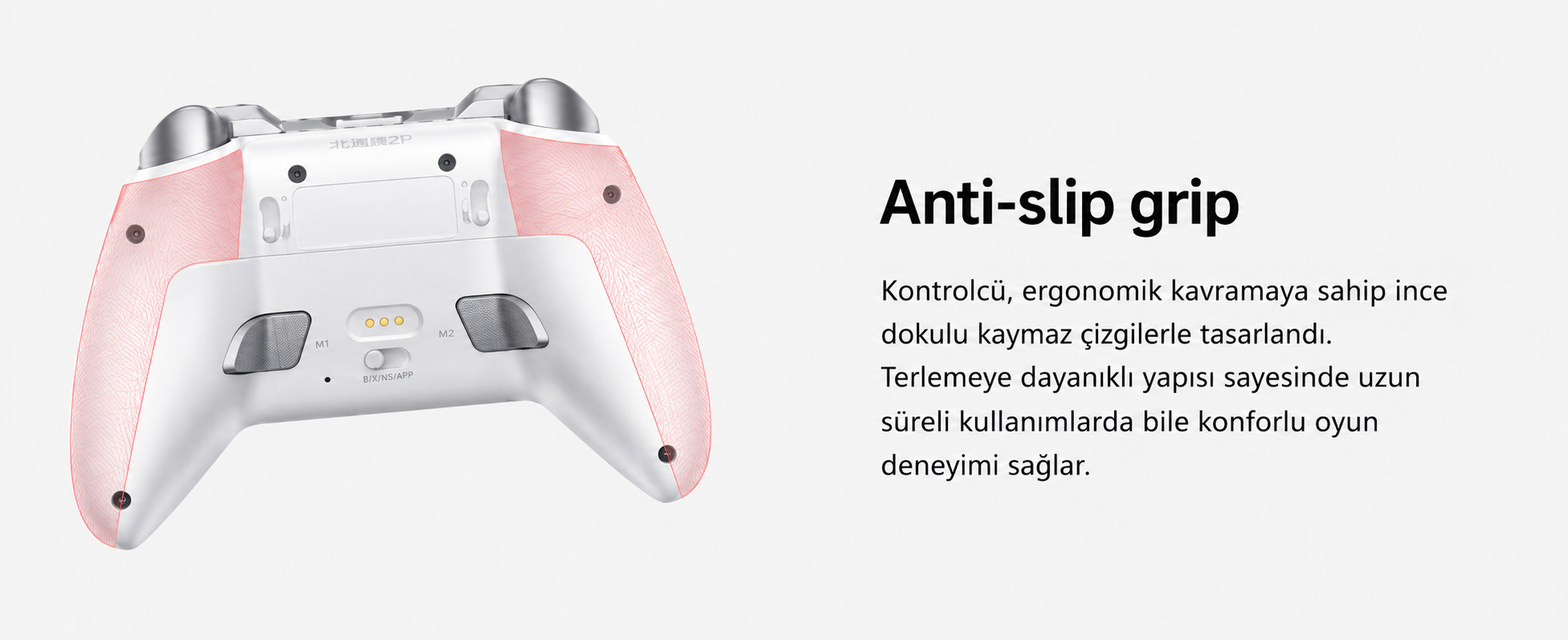 BEITONG KP20 TMR Kablosuz Beyaz Gamepad (2.4G, Bluetooth, Kablolu)