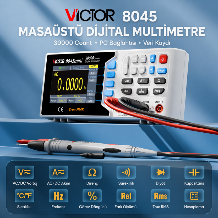 Victor 8045 AC/DC voltaj, akım ve diğer ölçüm modları