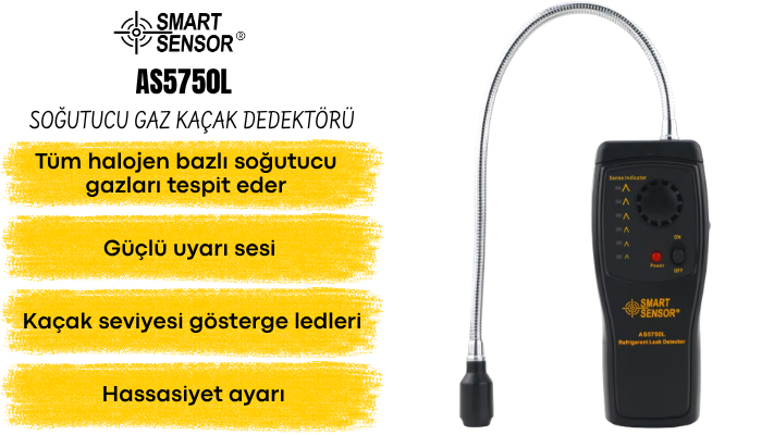 Smart Sensor AS5750L Soğutucu Gaz Kaçak Dedektörü Özellikleri