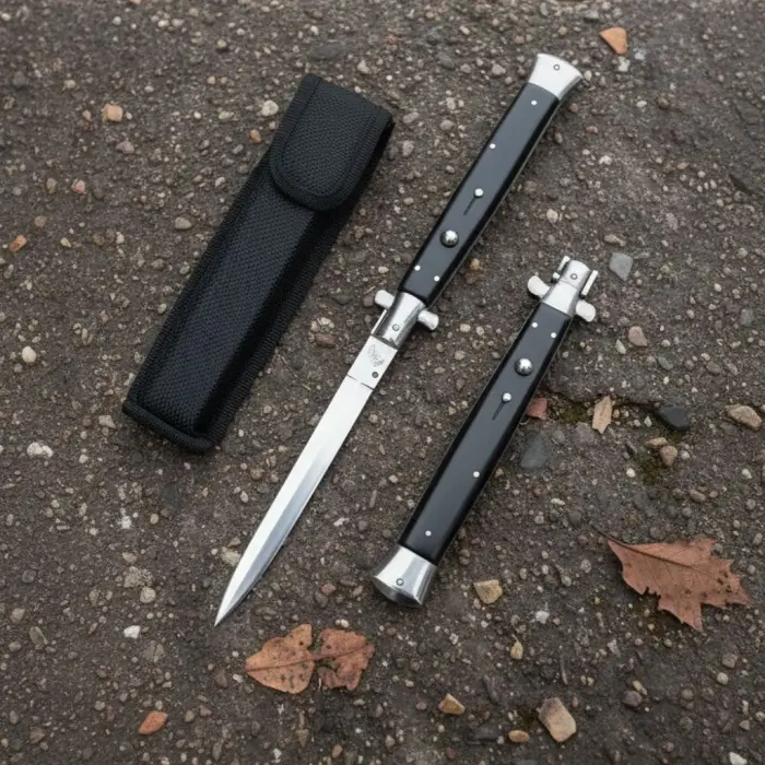 Knivox Akc İtalyan 33 Cm Siyah İtalyan Stiletto Kamp Çakısı