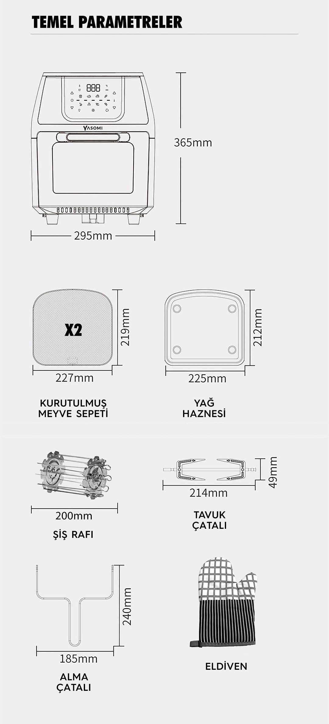 Yasomi Y88 Xxl 1500w 8 Litre Airfrye