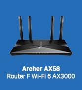 TP-Link Archer AX58 AX3000Mbps Çift Bantlı 6 WiFi Yönlendirici, 4 Gigabit Bağlantı Noktası