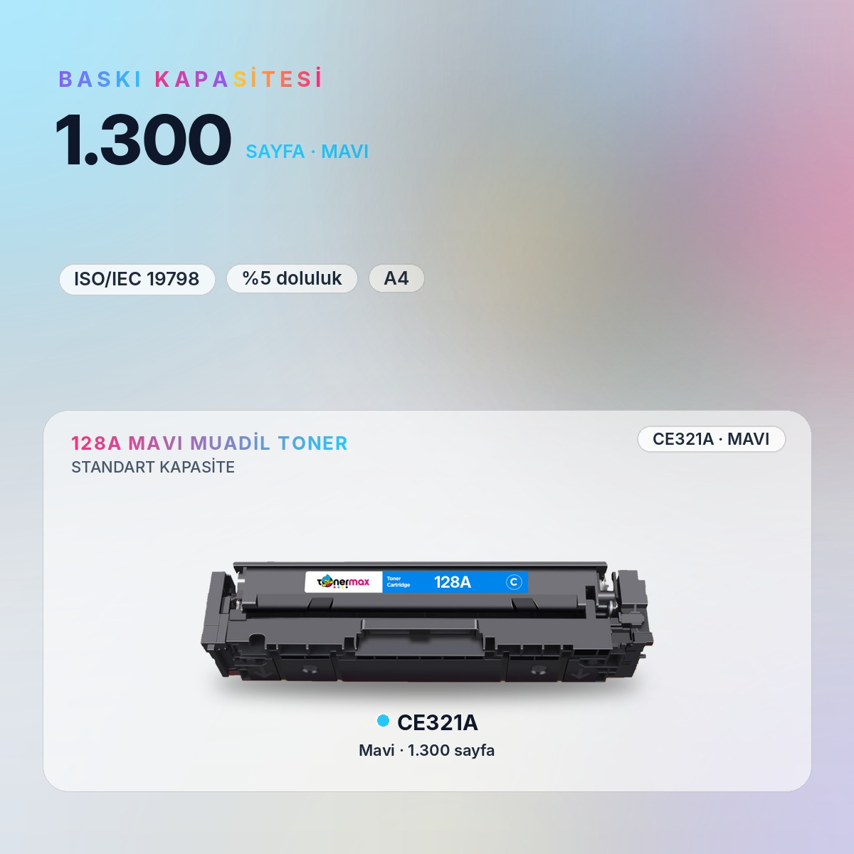 CE321A Mavi Muadil Toner baskı kapasitesi