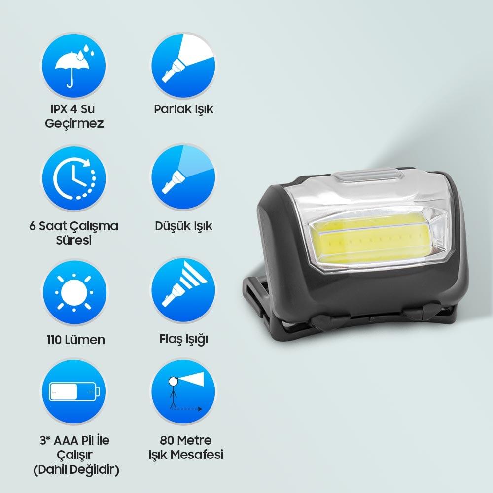 PM-1851 Cob Led Pilli Kafa Feneri