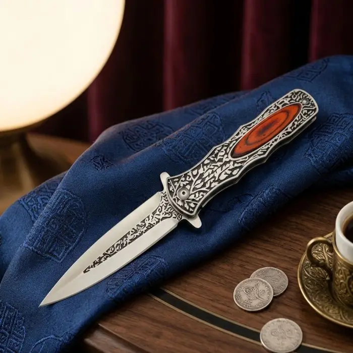 Knivox Browning Desenli Çelik Kabze Kamp Çakısı