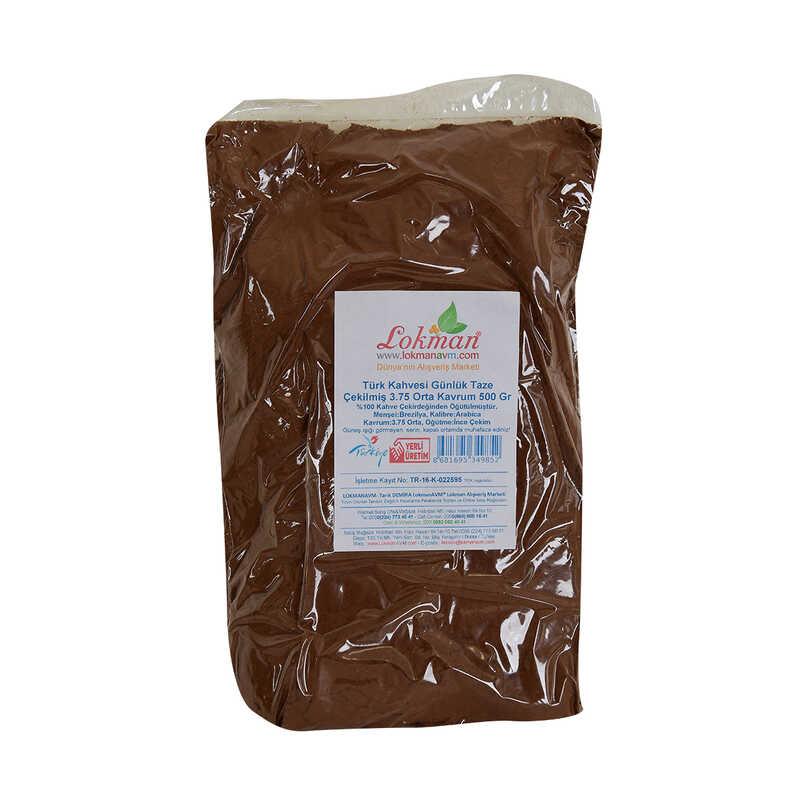 LOKMANAVM TÜRK KAHVESİ GÜNLÜK TAZE ÇEKİLMİŞ 3.75 ORTA KAVRUM 500 GR PAKET