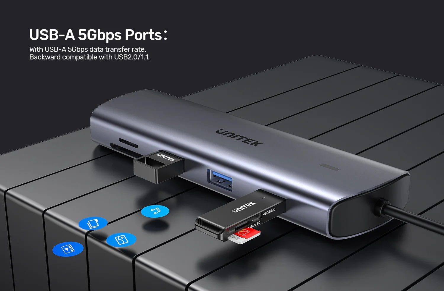 Unitek Type-C to 9 Port Hub Dönüştürücü D1113A