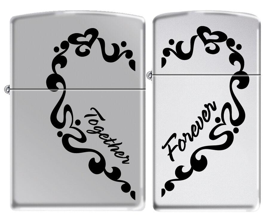 Zippo Together Forever 2 Lighter Set His and Hers 1 Regular & 1 Slim RARE | eBay