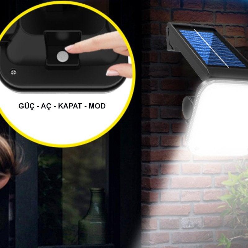LF-1750B 48 SMD Ledli 3 Modlu Sensörlü Solar Duvar Lambası İçerik
