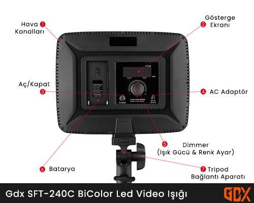 Gdx SFT-240C BiColor Led Video Işığı Gdx SFT-240C BiColor Led Video Işığı