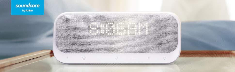 Anker SoundCore Wakey - Qi Hızlı Kablosuz Şarjlı Çalar Saat FM Radyo - Bluetooth 5.0 Stereo Hoparlör