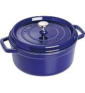 STAUB dökme demir kızartma tavası/Cocotte, yuvarlak 24 cm, 3,8 l, koyu mavi